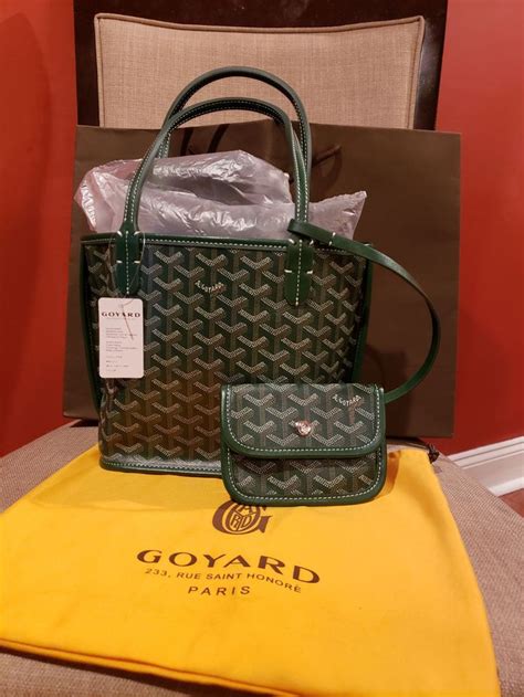 mini green goyard tote|goyard mini bag price.